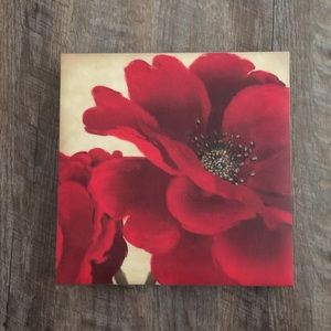 Red Flower Canvas Wall Decor